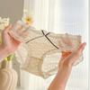 Versatile Bow Lace Underwear for Girls Transparent Hollow Out Sexy Briefs Cotton Crotch Triangle Panties