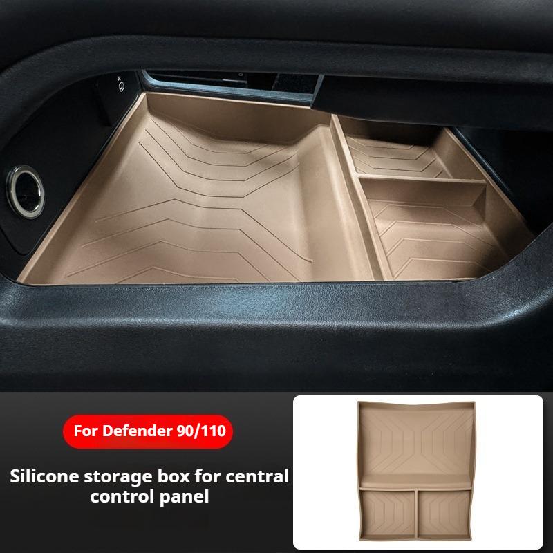 For Land Rover Defender 90 110 2025 Car Lower Storage Compartment in The Center Console Silicone Center Console Storage Box