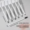 12-Piece White Makeup Brush Set With Wavy Nylon Bristles Wooden Handle Boxed Professional Cosmetic Brushes Face Eyes Cheeks