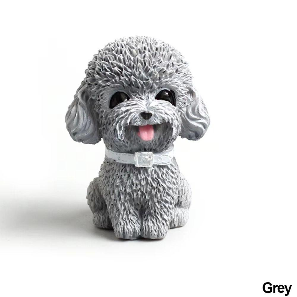 Cute Simulated Dog Figurine Resin Dog Ornament Car Accessories Dog Animal Model  Children Kids