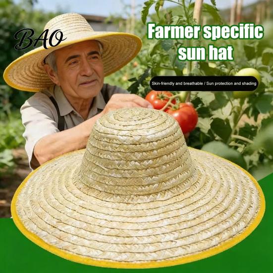 Comfortable Summer Hat Sun Protection Large Straw Hat, Lightweight Breathable Natural Adjustable Strap Wide Brim for Outdoor Work Farm Use