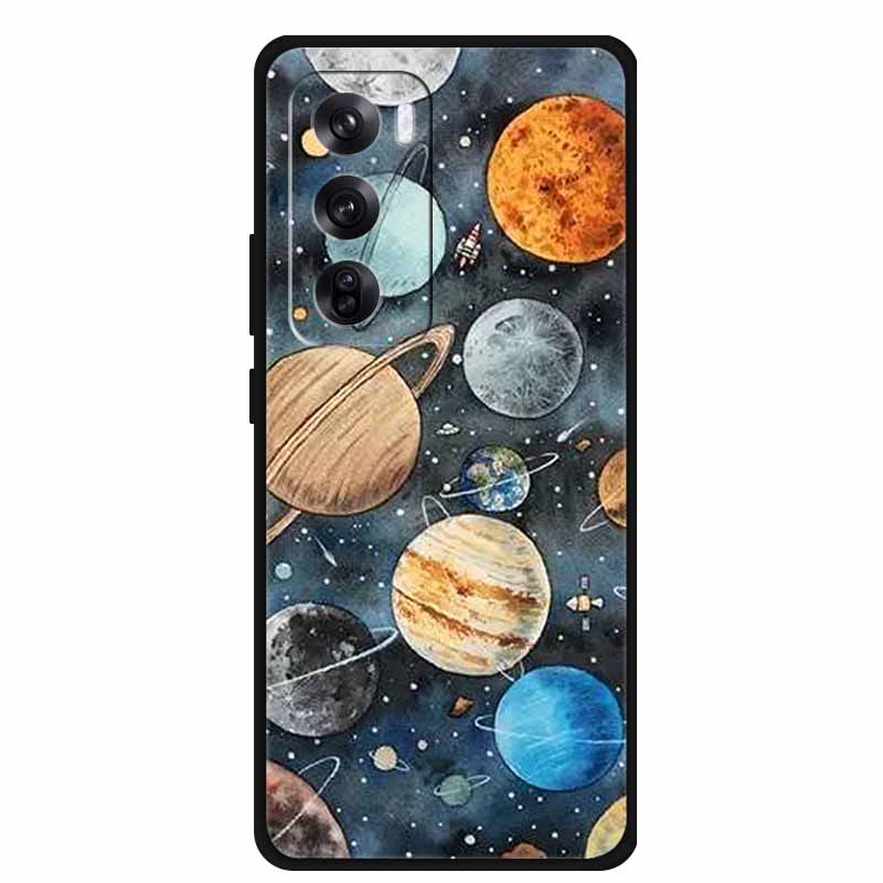 Чехол для OPPO Reno 12 / Reno12 Pro Глобальная версия Модный Принт Мягкий Силиконовый Задний Чехол Для Reno12 Pro Чехол с Кошкой Reno12 5G
