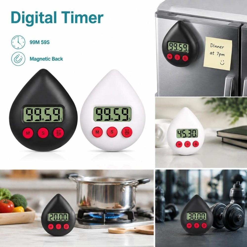 Plastic Digital Timer Droplet Shape Cooking Timer New Countdown Timer Study Time