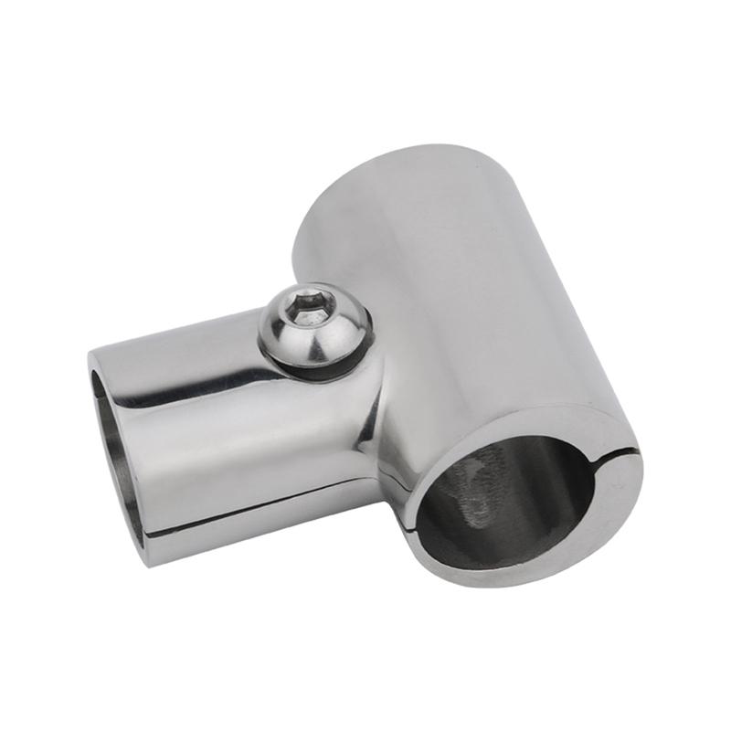 3-Way 90° Split Tube Pipe Connector Boat Handrail Fitting 316 Stainless Steel 22/25mm Tee Handrail Fittings Marine Hardware