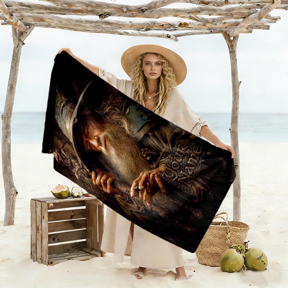 Lord Rings Customize Your Name Beach Towel High Absorbency & Quick-Dry Suitable for Swimming Gym Camping Yoga Vacation
