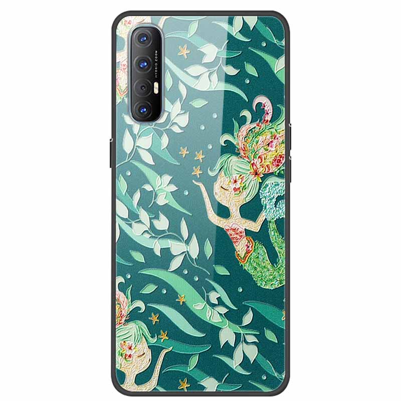 Tempered Glass Case For Oppo Reno 3 Pro 5G Case 6.5" Hard Phone Back Cover Soft Bumper For Oppo Reno3 Pro Case Funda Para PCRM00