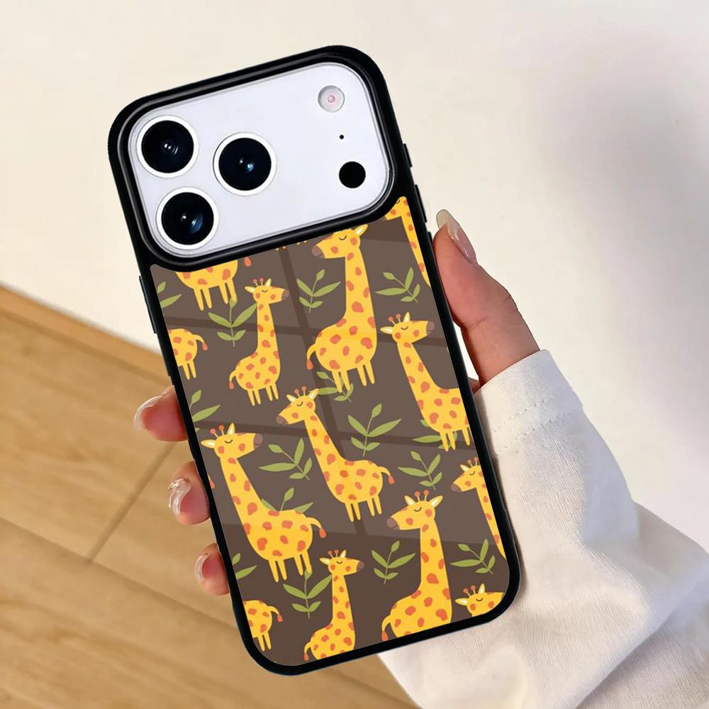 Cute Cartoon Giraffe Mobile Phone Case for IPhone 17 AIR 16pro Max 15 14 13 12 11 Bumper Cover