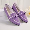 Women's Knot Design Flat Shoes Fashion Pointed Toe Knitted Slip On Shoes Comfy Breathable Flats