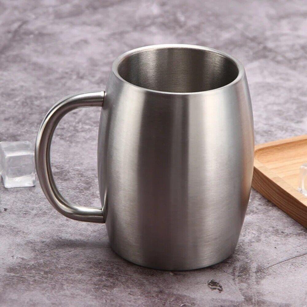 Stainless Steel Beer Mug Double Wall Insulation Thermal Cup Portable Coffee Cup with Handle