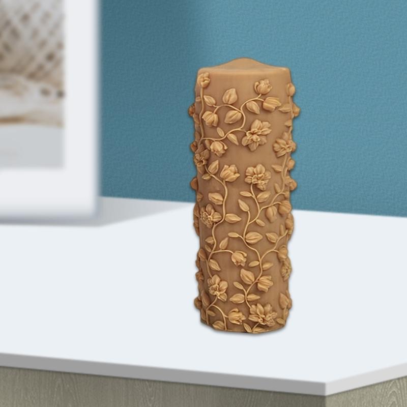 Тисненые силиконовые формы в виде цилиндра с цветочным листом для свечей из эпоксидной смолы, ручной работы, для мыла, мастики, шоколада, конфет, торта