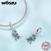 WOSTU Стерлингового серебра 925 пробы, полый яркий олень, подвески из бисера для женщин, оригинальный браслет, ожерелье, ювелирные изделия «сделай сам»