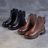 Осень и зима новые британские ботинки Мартина женские ретро кожаные на мягкой подошве ботинки на молнии Челси узкие короткие ботинки