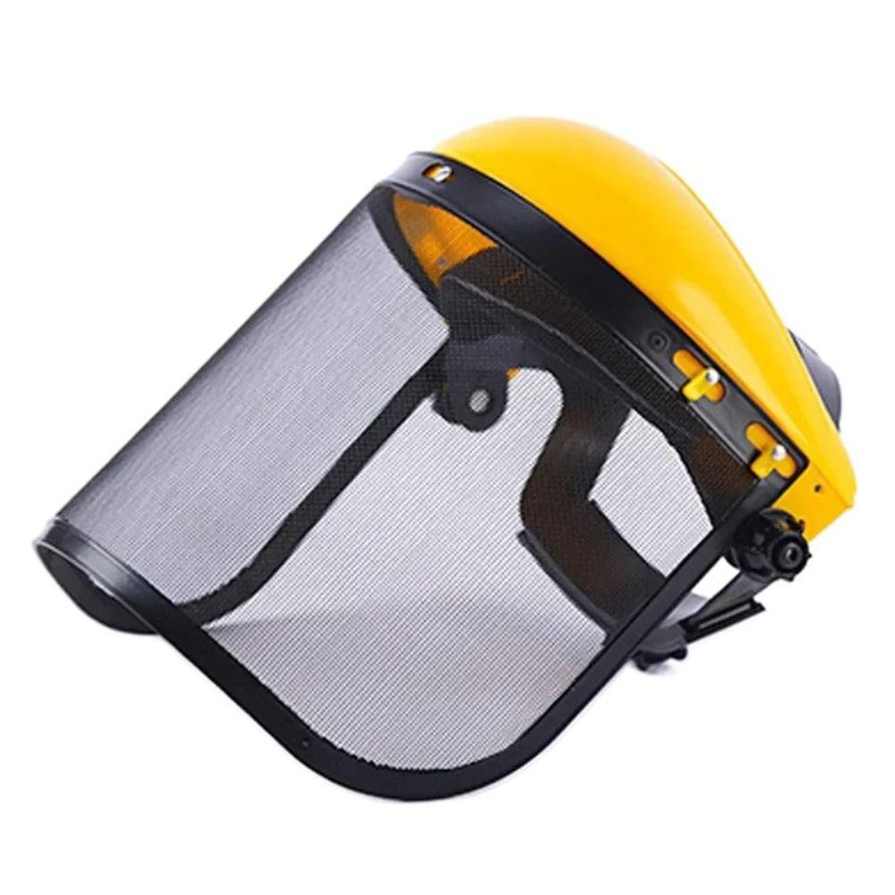 С защитным шлемом для триммера с сеткой для защиты лица, защитным шлемом для сада с сеткой, дышащей садовой маской для лесного хозяйства