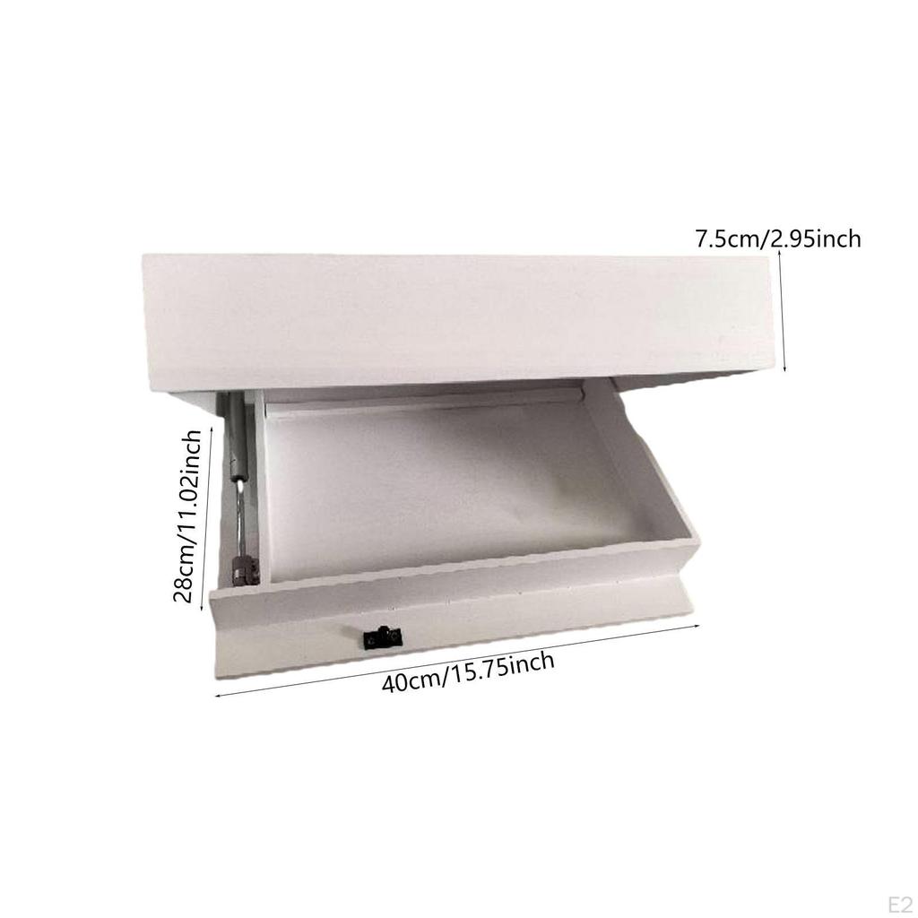 Floating Shelf Holder with Compartment Decorative Wall Mount Drawer Storage Rack for Small Space