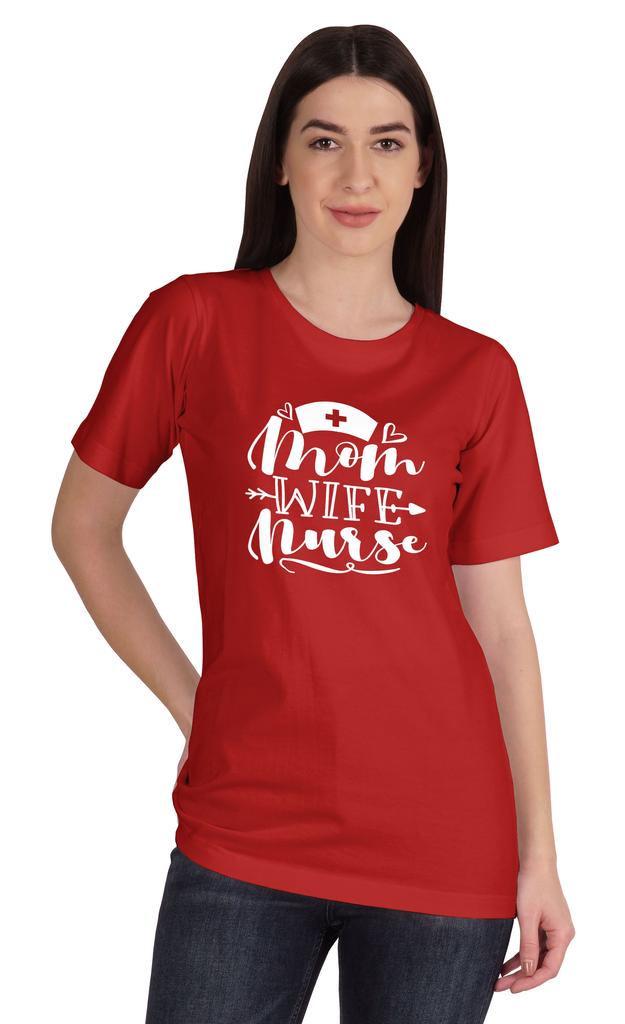 Inkmeso Женская футболка с круглым вырезом для мамы, жены, медсестры, топы, стандартный крой, хлопковая футболка