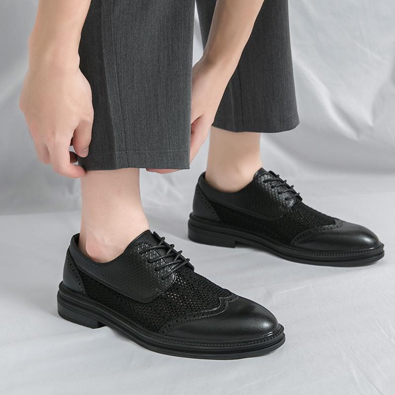 2025 New Formal Men Leather Shoes Brand Designer Platform Casual Shoes Wedding Dress Oxfords Shoes All-match Men Work Footwear