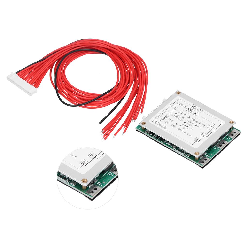 BMS PCB Protection Board for Li Ion Battery Cell Pack Power Supply 13S 48V 35A with Balance