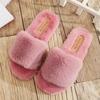 Winter Women Furry Slippers Soft Plush Faux Fur Floor Shoes Indoor Ladies Warm Home Slippers Open Toe Fluffy House Slides