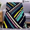 Dark Color Diagonal Line Ultra Soft Sherpa Fleece Blanket Fluffy Warm Halloween Cozy Throw for Sofa Couch Bedroom All Season