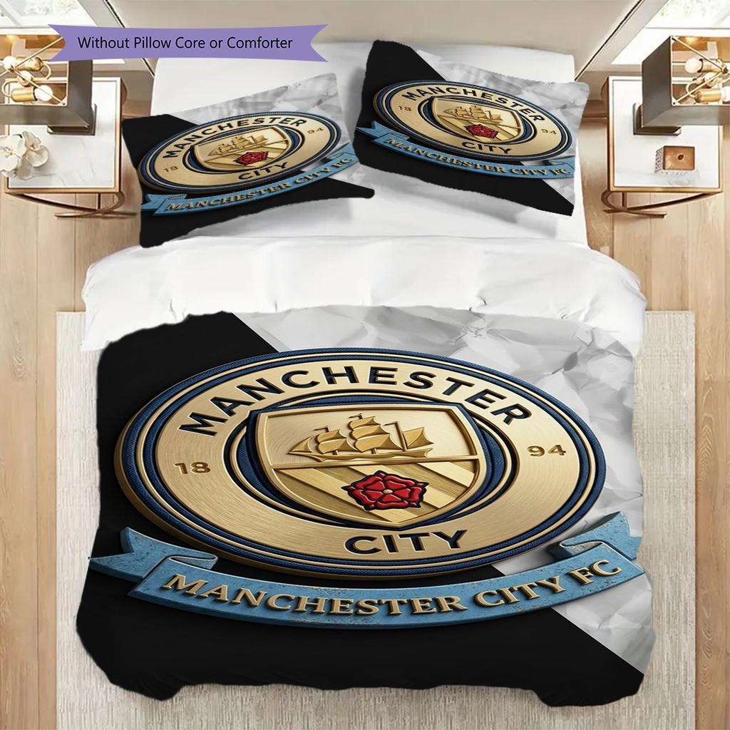 Manchester Legacy Three-piece set (1 * duvet cover + 2 * pillowcase, without core) 2DFlat Soft and comfortable Duvet cover and pillowcase Bedding set