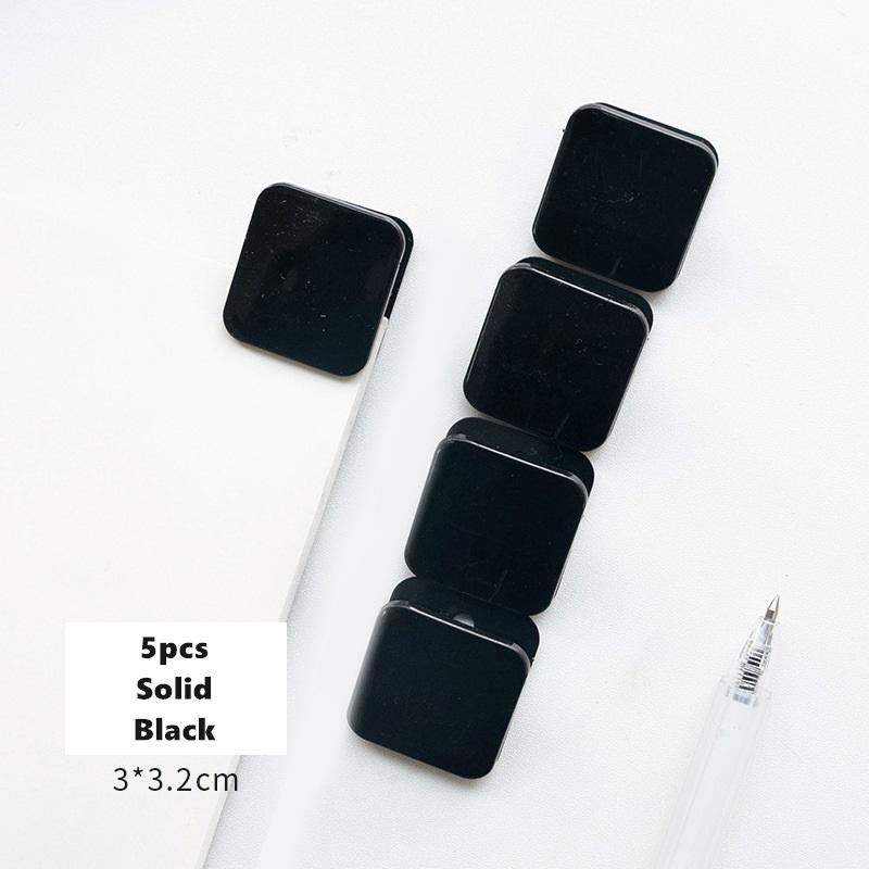 5 шт., конфетные мини-квадратные зажимы, прозрачный и однотонный держатель для страниц, зажим для бумаг, зажим для файлов, журналов, книг, бытовой техники