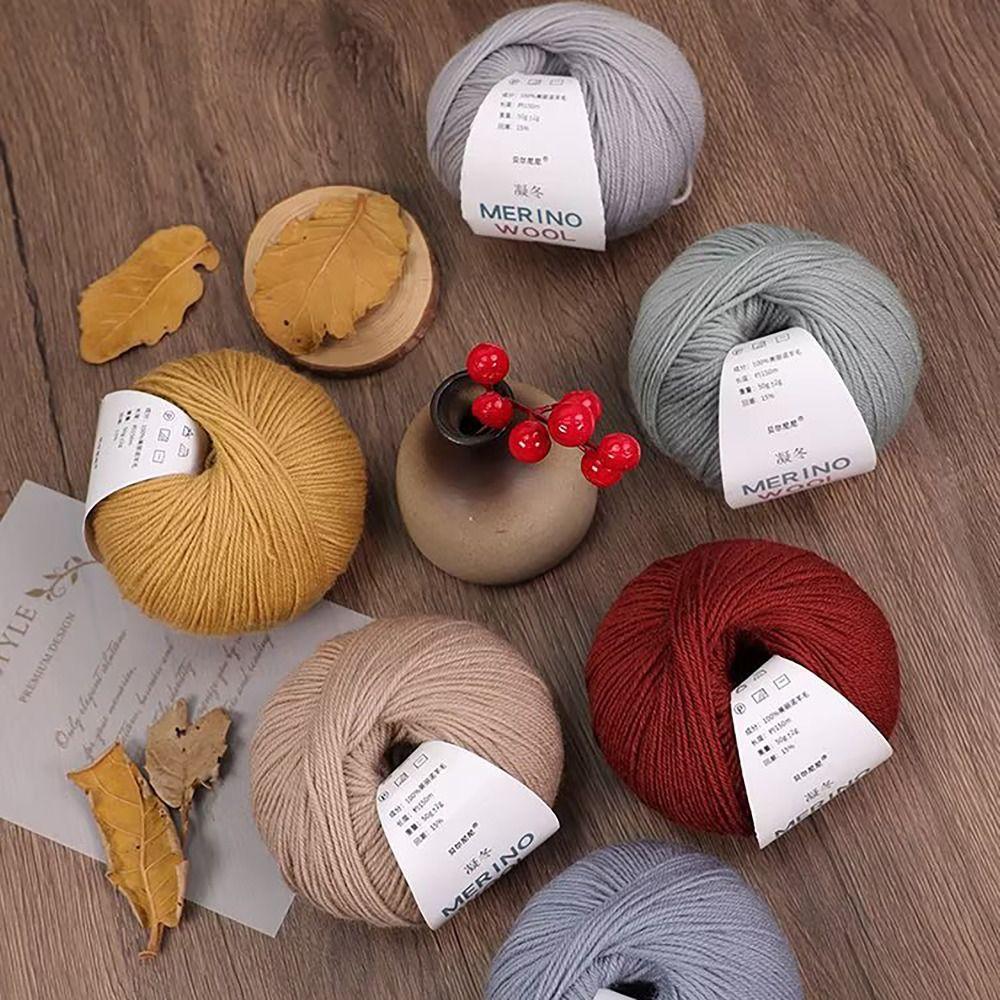 Вязание крючком Ручная работа Пряжа из чистой шерсти Меринос Поделки Нитки для шарфа Пальто Детского одеяла DIY
