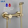 ULA Золотой смеситель для биде, смеситель для унитаза, ручной распылитель для биде, набор из нержавеющей стали, смеситель для холодной и горячей воды, кран для ванной комнаты, насадка для душа