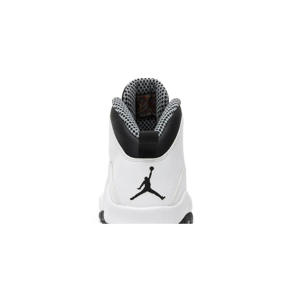 Air Jordan 10 Retro 'Steel' 2013 (Unisex) White / Black / Light Steel Grey / Varsity Red Vintage Basketball Shoes 310805 103