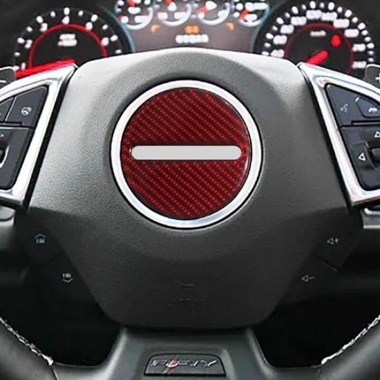Красная наклейка на центральную крышку рулевого колеса автомобиля из углеродного волокна для Camaro 2016 17 18
