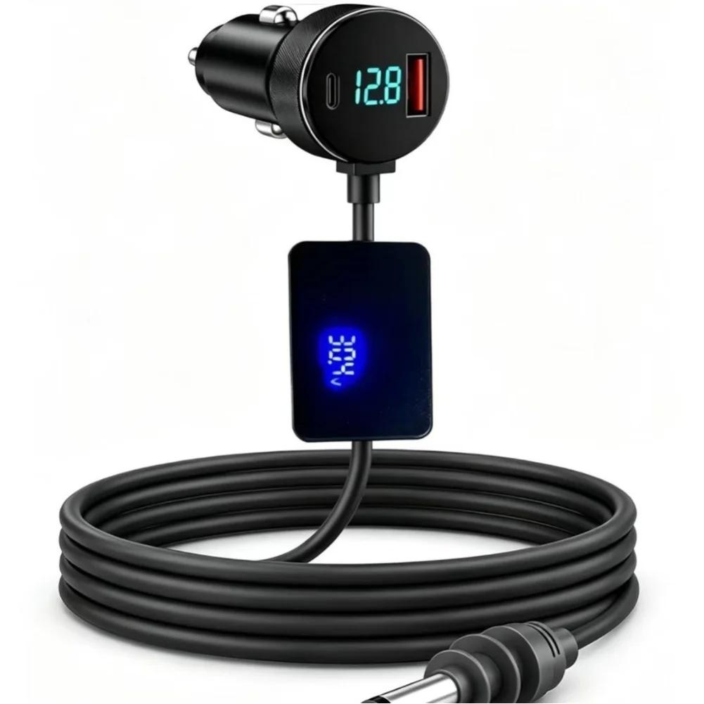 Автомобильный DC кабель питания 30В 2А 100Вт с двойным USB и цифровым дисплеем для Starlink, для Mini 3-в-1 шнура зарядки и для pd3.0