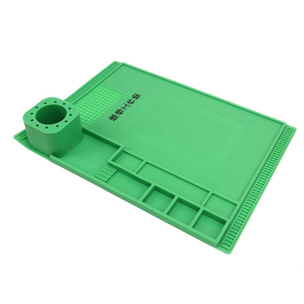 Silicone Work Mat High Temperature Resistance Heat Insulation Electronics Repair Mat 40x30cm Green