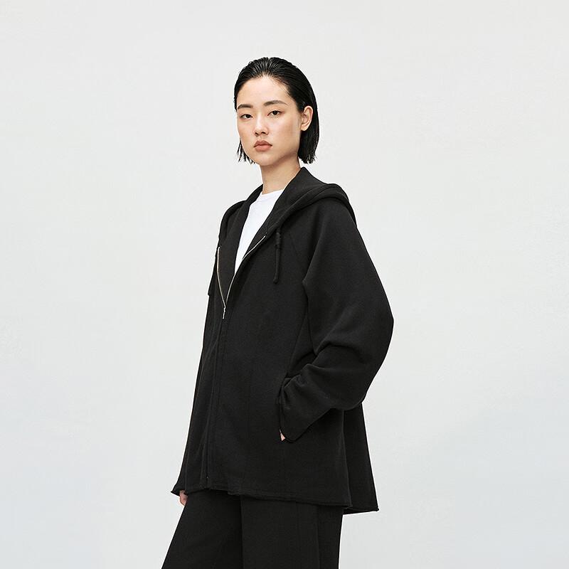 Свитшот-кардиган с капюшоном свободного кроя LESS 2025 Весна 2P241410H