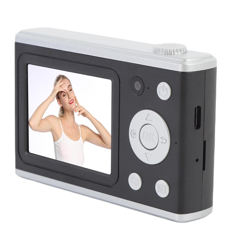 Digital Camera for Photography 64MP 1080P HD Dual Lens Travel Camera with LED Fill Light Selfie Mirror for Beginner