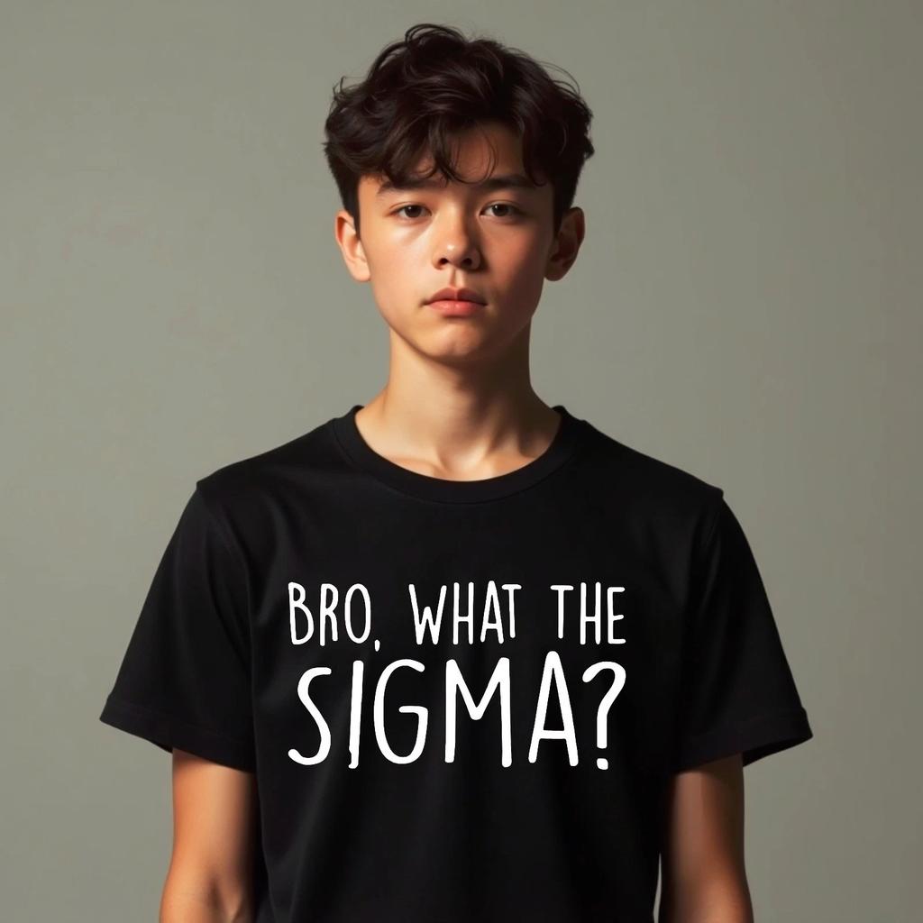 Bro What The Sigma Funny Kids Teens Youth Meme Saying Quote Gift Tee T-Shirt