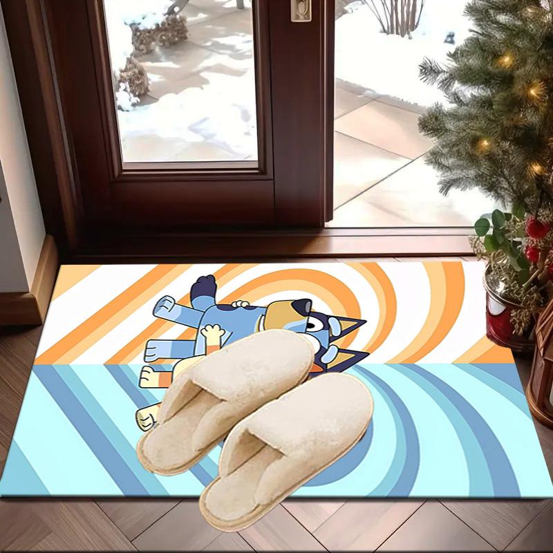 Bluey Friends Adventure Area Rug Office rug, Chair Rug, Decor Carpet Livingroom bedroom Mat, Large Size Fan gifts Christmas gifts