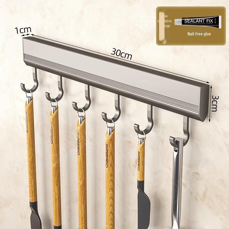 Настенная кухонная вешалка-крючок без перфоратора для лопаток и ложек