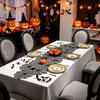 Halloween Table Runner, 18 x 72 Inch Gothic Black Lace Spider Web Table Runner for Kitchen Dinner Table Centerpiece, Halloween Party Decoration