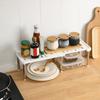 Cabinet Shelf Multifunctional Expandable PP Stackable Counter Storage Shelf for Kitchen