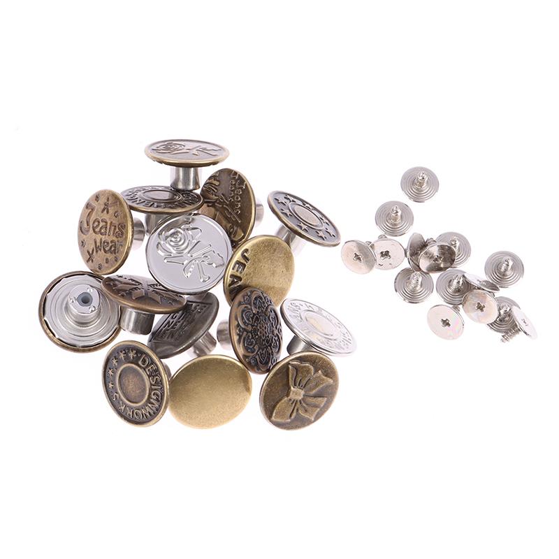 17Mm Jeans Snap Fastener Sewing-Free Button With Screw Pants Change Waist Size