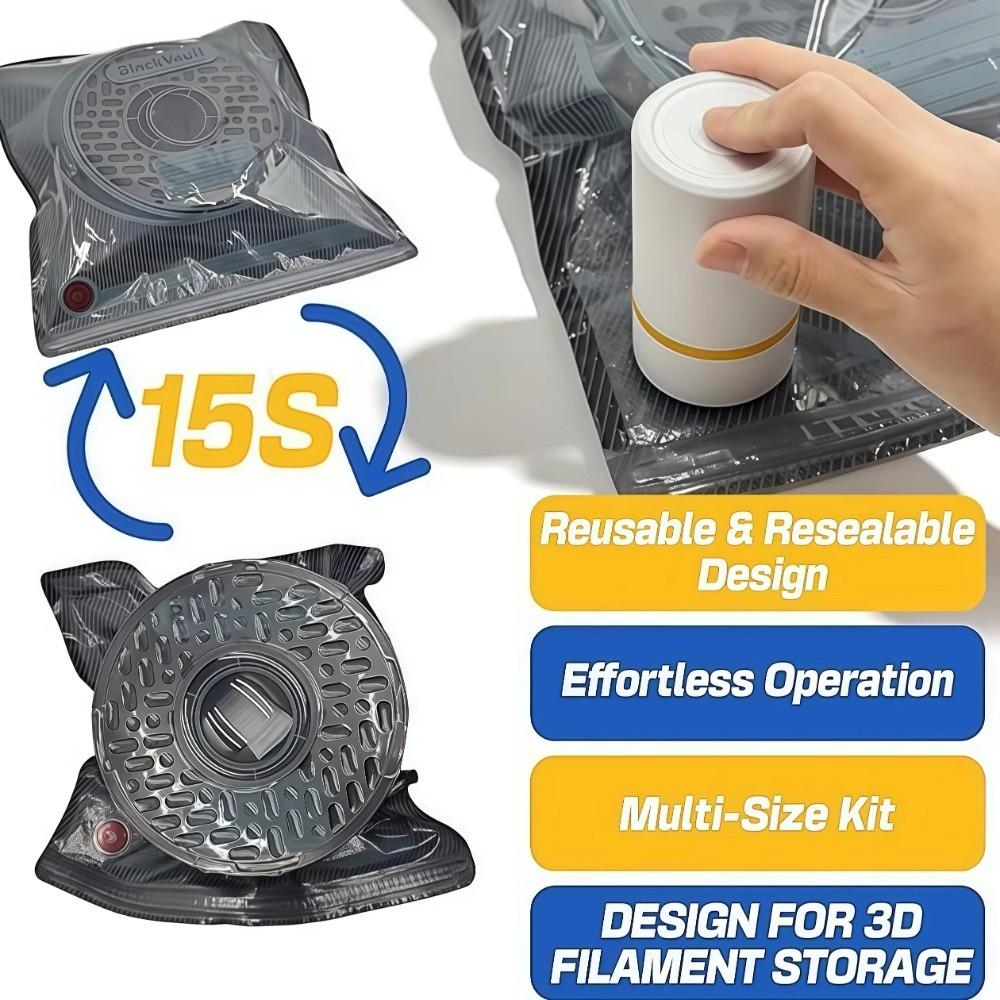 Электрический насос 3D-мешок для хранения филамента Герметичное закрытие 3D-мешок для филамента Организация одежды