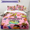 3pcs Duvet Cover Set (1*Duvet Cover + 2*Pillowcase, Without Core), Scooby Print Soft All‑Season Bedding Set, Home Bedroom Decor Gift