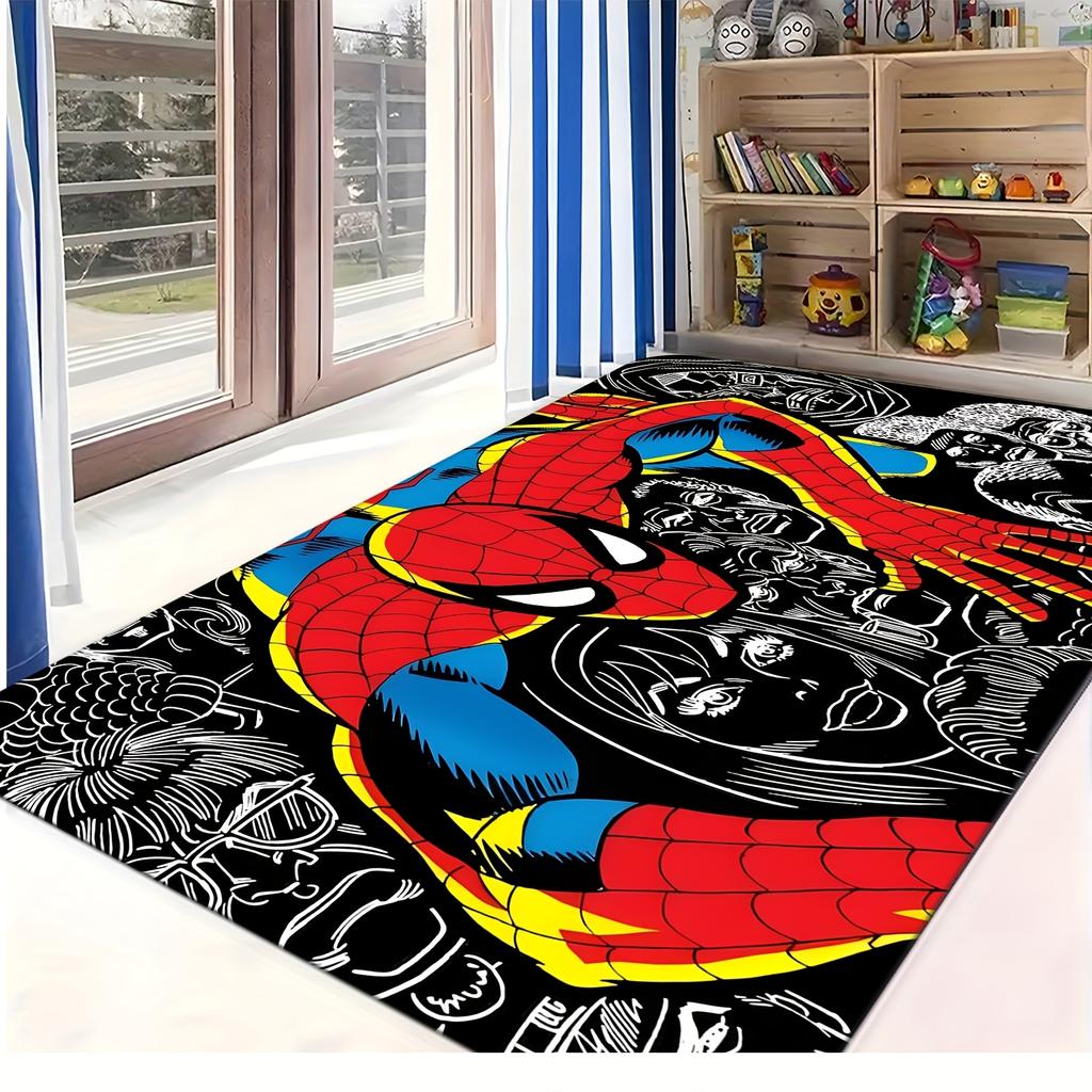 1pc Marvel Themed Printed Doormat, Flannel Machine-Washable Rectangular Rug, Decorative Door Mat, Kitchen Mat, Outdoor Mat, W