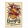 Вкусный Гамбургер Еда Знаки Металлические Таблички Барбекю Кухня Ресторан Магазин Жестяная Табличка Декоративные Постеры Ретро Железная Живопись