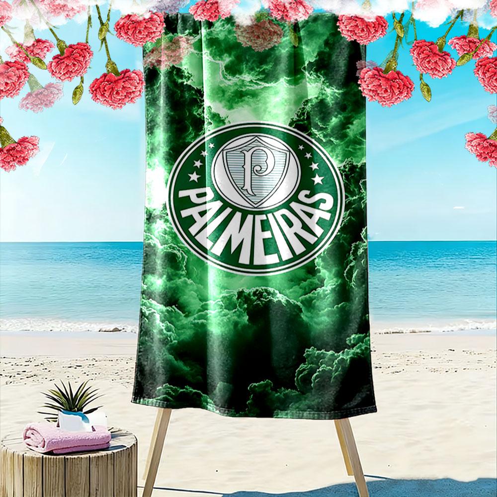 Green Palmeiras Logo Beach Towel A must-have beach towel for beach travel