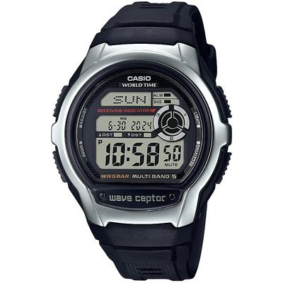 Wave ceptor WV-M60R-1AJF [wave ceptor Multi Band5 Мужской резиновый ремешок] Круглые часы Черная смола