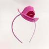 Sequins Pink Cowboy Hat Headband Plastic Shining Lip Print Hairband  Party