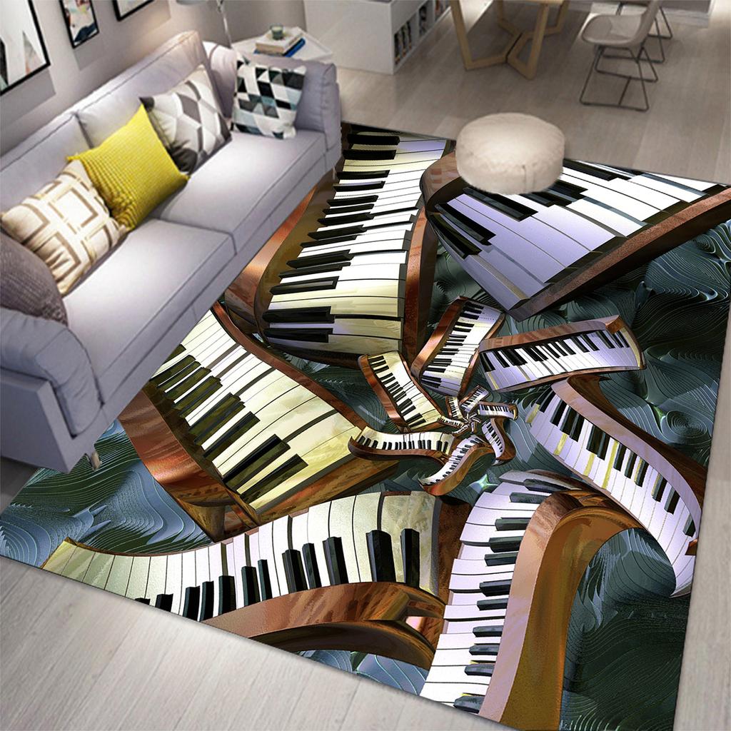 3D Music Carpet 3D Printing Carpets for Living Room Bedroom Decor Carpet Flannel Home Floor Mat Music  Area Rugs