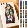 Wear-resistant Bookmark Stained Glass Flower Bookmark, Floral Acrylic Suncatcher Lightweight Plant Book Page Marker, Gifts for Bookish, Women
