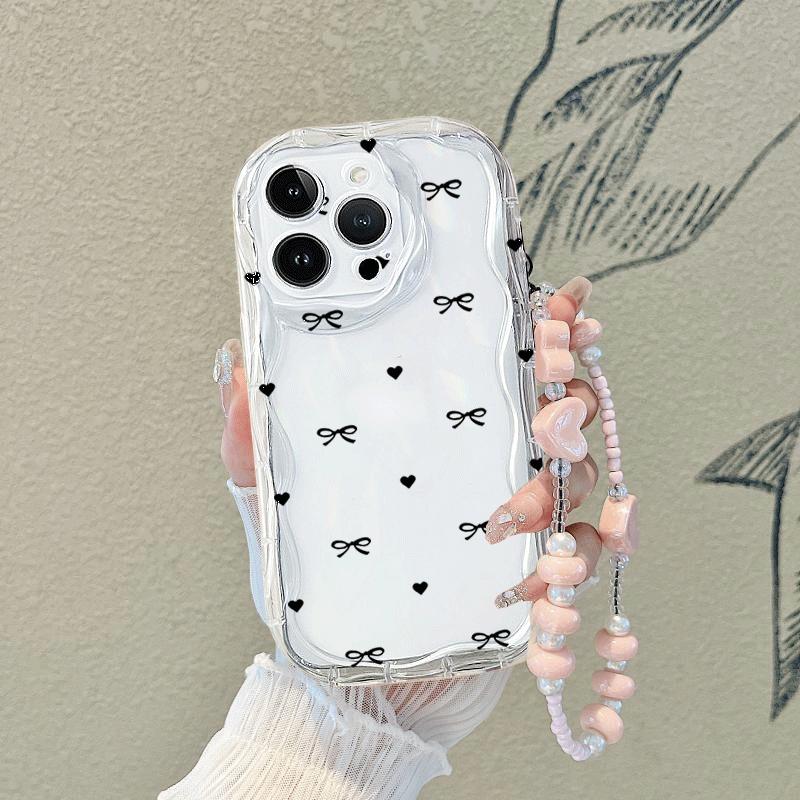 Милый чехол-цепочка с бантом для Xiaomi Redmi Note 14 12 13 Pro Plus 12S 11 10S 11S 10 Redmi A5 13C 14C 12C A3 Волнистые Fundas