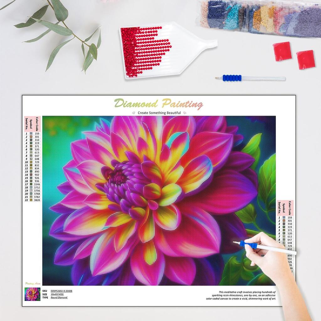 Полный круглый алмаз картина цветок рукоделие для украшения дома мозаика ручной работы подарок «сделай сам» алмазное искусство 30x40 см/12x16 дюймов